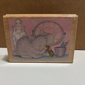 House Mouse rubber stamp “kitten kisses” by Stampabilities 1999